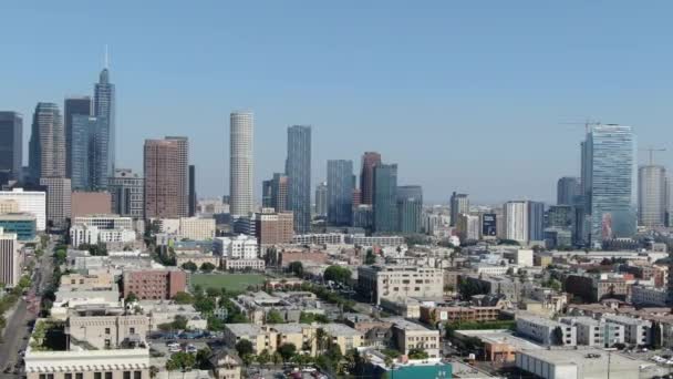 Hyperlapse Plan Aérien Los Angeles Downtown South Park Time Lapse — Video