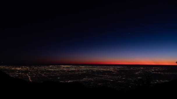 Los Angeles Panorama Sky Santa Monica Long Beach Sunset Night — Stock Video