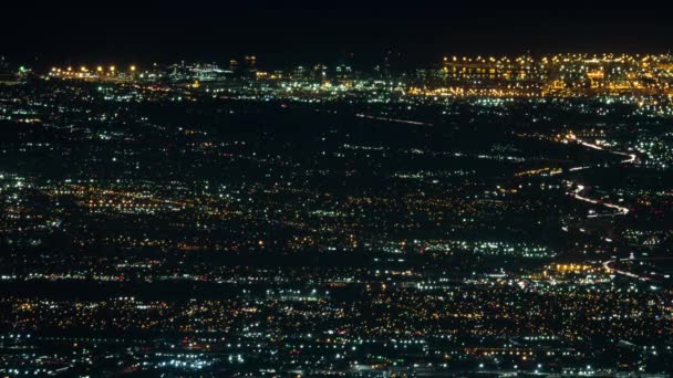 Long Beach Puerto Los Ángeles Desde Pasadena Night Time Lapse — Vídeos de Stock