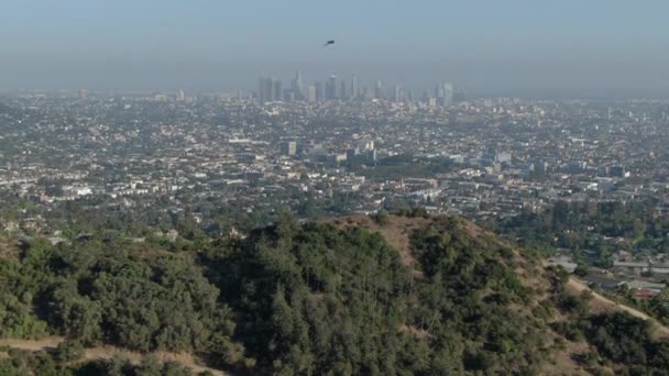 Los Angeles Établissement Aérien Tiré Griffith Park Incliné Arrière — Video