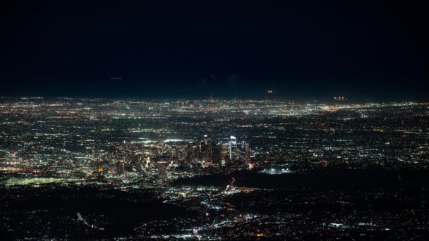 Los Angeles Downtown Lax Airport Traffic Night Cityscape Time Lapse — Wideo stockowe