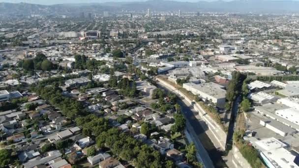 Λος Άντζελες Και Χόλιγουντ Από Culver City Aerial Shot Forward — Αρχείο Βίντεο