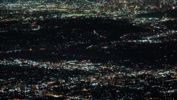 Los Angeles Pasadena Downtown Night Cityscape Time Lapse California Usa — 비디오