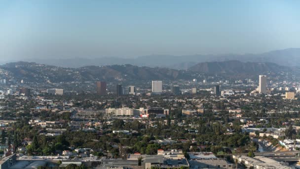 Los Angeles Hollywood Skyline Baldwin Hills Daytime Lapse — Stock video