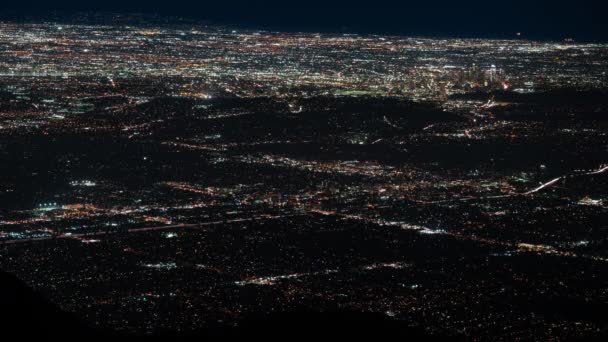 Los Angeles Pasadena Fra Mount Wilson Night Cityscape – stockvideo