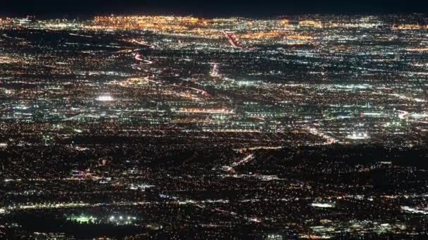 Long Beach Freeway Neigt Sich Los Angeles Nacht Stadtbild Zeitraffer — Stockvideo