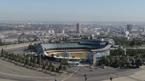 Los Angeles Dodger Stadium Aerial Shot Rotate Left Descend — Stock Video