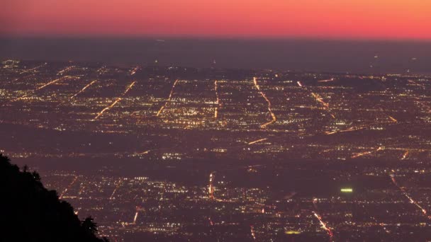 Los Angeles Letecké Záběry Wilson Časová Prodleva Noci — Stock video