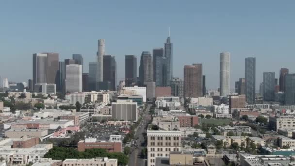 Los Angeles Şehir Merkezi Westlake Ten Skyline Hızlandırılmış Hava Çekimi — Stok video