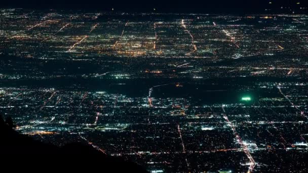 Los Angeles Aerial Footage Wilson Time Lapse Night — Stock Video