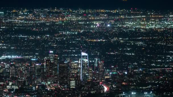 Los Angeles Séquences Aériennes Wilson Laps Temps Nuit — Video