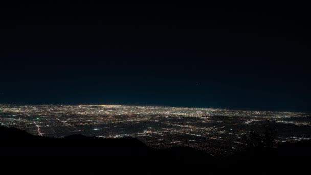 Лос Анджелес Воздушные Кадры Горы Уилсон Время Истекает Ночью — стоковое видео