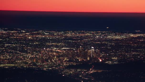 Imágenes Aéreas Los Ángeles Wilson Time Lapse Noche — Vídeos de Stock