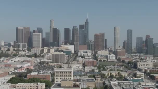 Los Angeles Downtown Skyline Westlake Time Lapse Aerial Shot Left — Video Stock