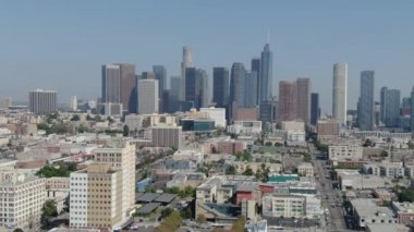 Los Angeles Şehir Merkezi Westlake Havacılık 'tan Skyline İleri Çekim