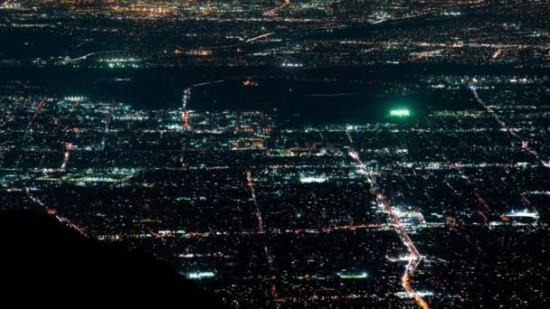 Los Angeles Aerial Footage Wilson Time Lapse Night — Stock Video