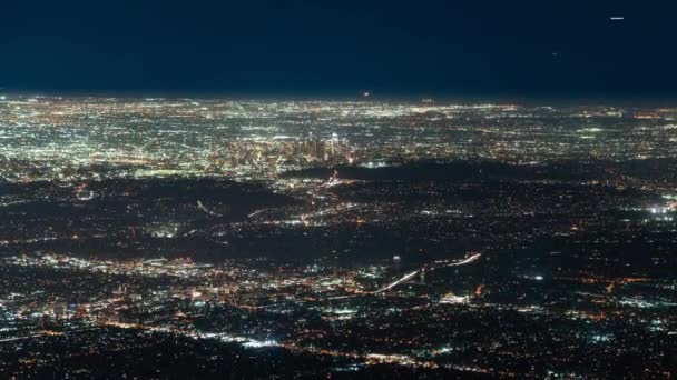 Los Angeles Riprese Aeree Wilson Time Lapse Notte — Video Stock