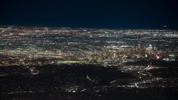 Los Angeles Luftoptagelser Fra Wilson Tid Bortfalder Natten – Stock-video