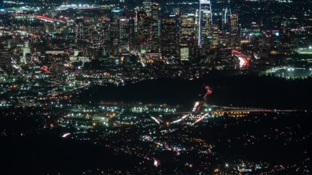 Los Angeles Séquences Aériennes Wilson Laps Temps Nuit — Video