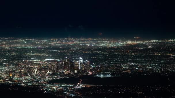 Los Angeles Aerial Footage Wilson Time Lapse Night — Stock Video