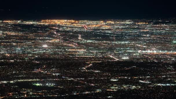 夜のウィルソン山からのロサンゼルスの空撮 — ストック動画