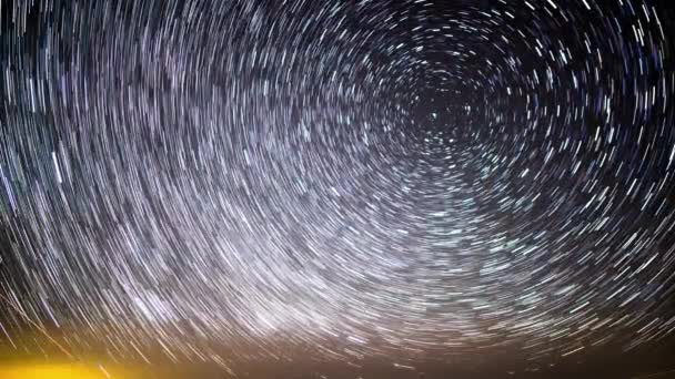 Senderos Estelares Alrededor Del Norte Estrellas Polaris Time Lapse Astro — Vídeo de stock