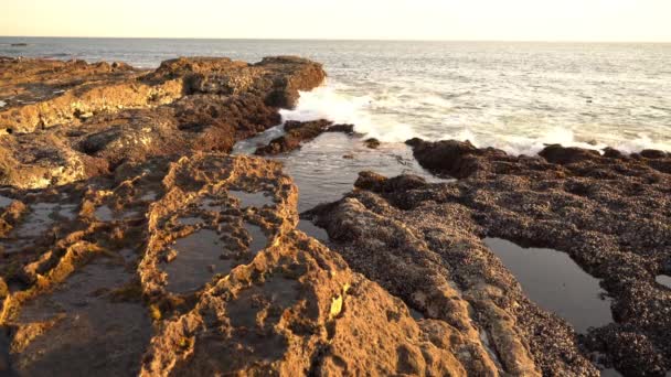 Szenische Aufnahmen Des Wunderschönen Sonnenuntergangs Über Palos Verdes White Point — Stockvideo