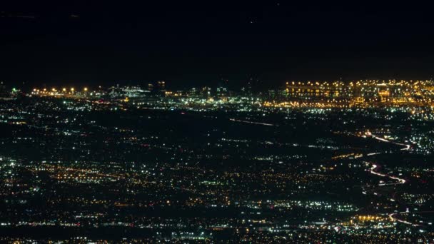 Los Angeles Aerial Footage Wilson Time Lapse Night — Stock Video