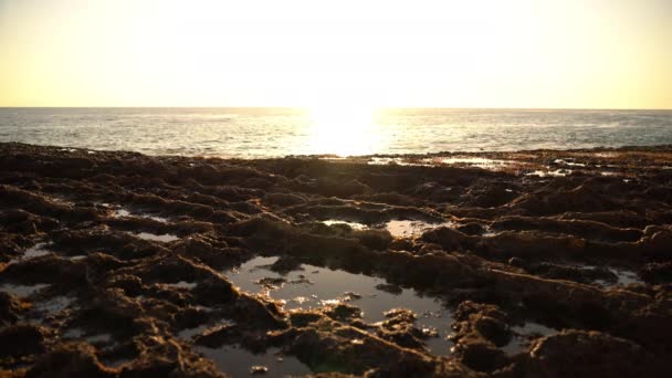 Malebné Záběry Krásného Západu Slunce Nad Palos Verdes White Point — Stock video