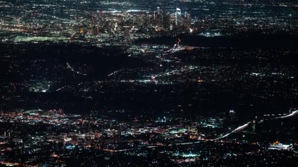 Los Angeles Tilt Pasadena Downtown Night Cityscape Time Lapse California — 비디오