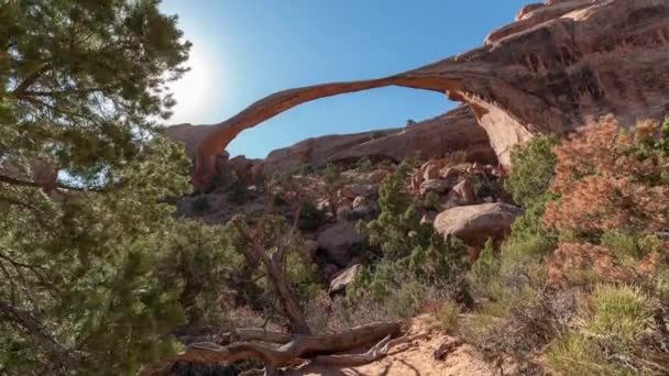 Арки National Park Landscape Arch Time Lapse Utah — стокове відео