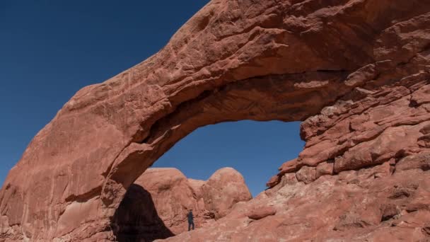 Arches National Park North Window Arch Utah — Stockvideo