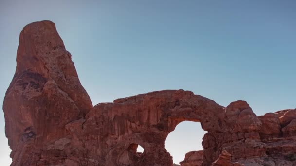 Arches National Park Turret Arch Vom North Window Arch Utah — Stockvideo