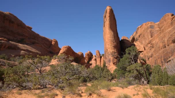 Güzel Arches Ulusal Parkı Nın Manzaralı Görüntüleri Birleşik Devletler — Stok video