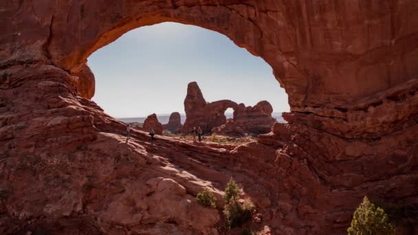 Arches National Park Turret Arch North Window Arch Utah — стокове відео