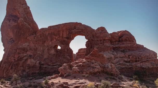 Arches National Park Turret Arch North Window Arch Utah — Stock Video