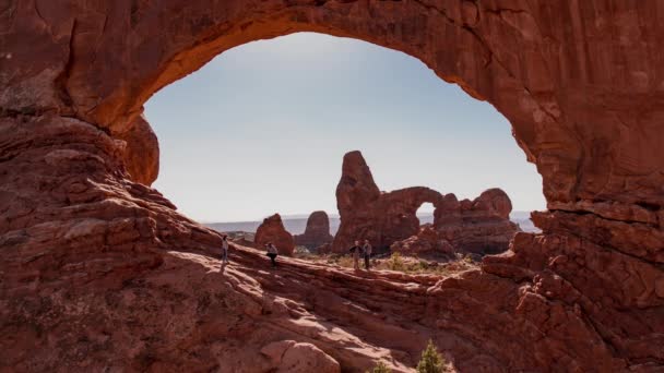Arches National Park Turret Arch Από Βόρεια Arch Παράθυρο Γιούτα — Αρχείο Βίντεο