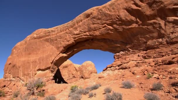 Arches National Park North Window Arch Utah — Stockvideo