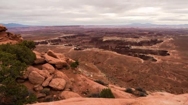 Canyonlands Nationalpark Grand View Overlook Time Lapse — Stockvideo
