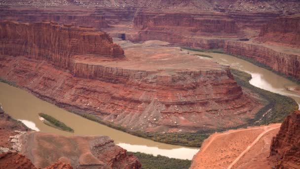 Ponto Cavalo Morto Rio Colorado Formação Rochosa Utah — Vídeo de Stock