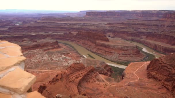 Dead Horse Point Colorado River Und Felsformation Utah — Stockvideo