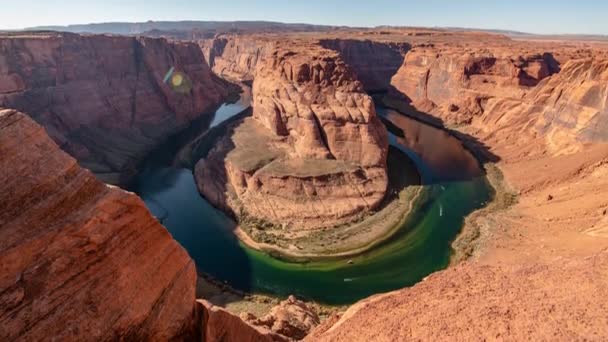 Гранд Каньйон Хорсешо Вигинає Час Лапс Аризона — стокове відео