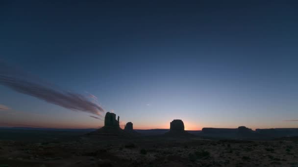 Monument Valley Dawn Time Lapse Sydvästra Öknen Usa — Stockvideo