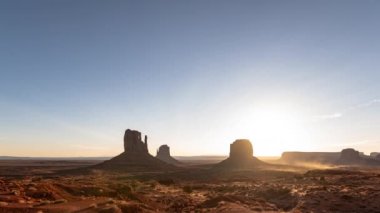 Monument Valley Sunrise Over Buttes Time Upse Güneybatı ABD