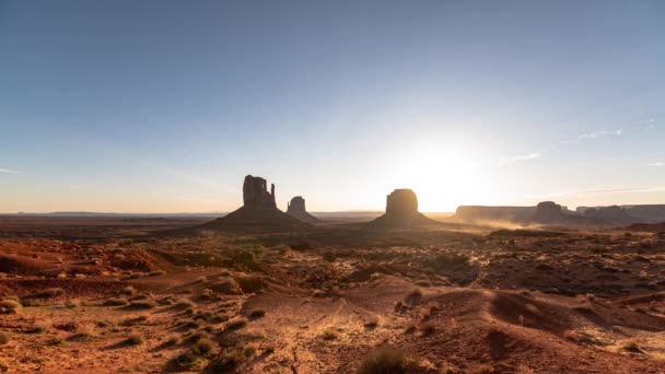 Monument Valley Soluppgång Över Buttes Time Lapse Sydvästra Usa — Stockvideo