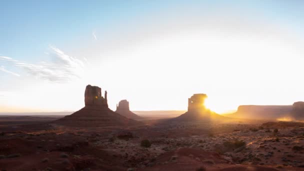 Monument Valley Lever Soleil Dans Désert Time Lapse Sud Ouest — Video