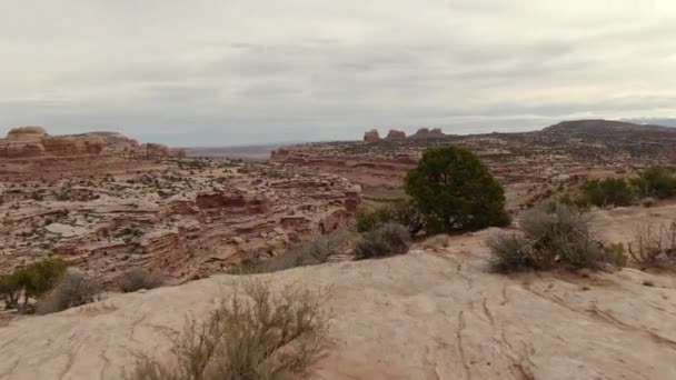 Arches Ulusal Parkı Utah Abd Mil Lik Kanyon Hava Çekimi — Stok video