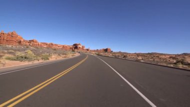 Arches Ulusal Parkı Sürücü Şablonu Utah USA 12 Rock Pinnacles