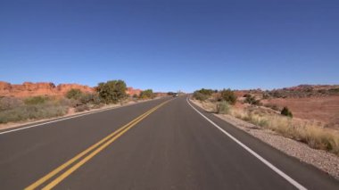 Arches Ulusal Parkı Sürücü Şablonu Utah USA 7 Taşlaşmış Kumullar
