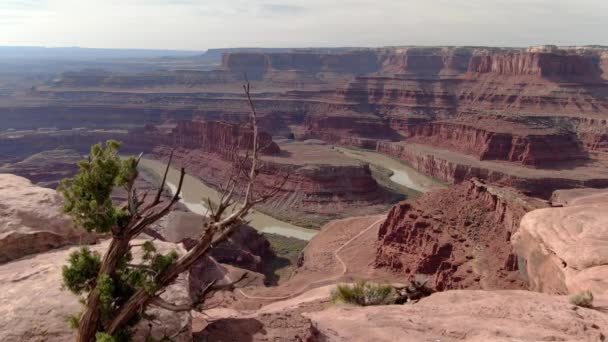 Dead Horse Point Crane Shot Colorado River Utah Stany Zjednoczone — Wideo stockowe